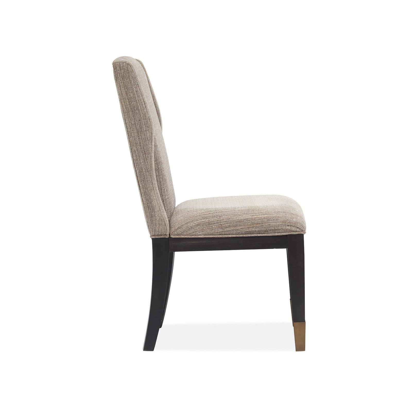 Magnussen Home Ryker Nocturn Black & Coventry Grey Upholstered Host Chair Set of 2