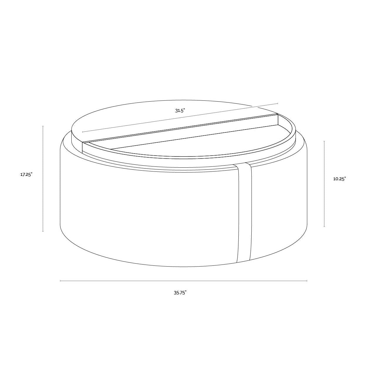Sunpan Borelli Wheeled Storage Ottoman