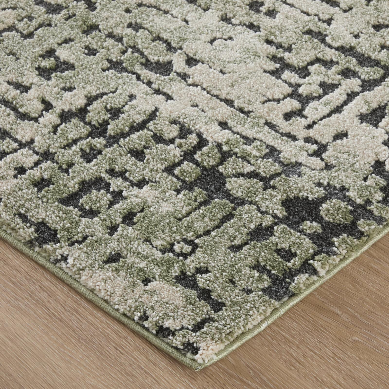 Feizy Gilmore 39UNF Modern Abstract, Green/Ivory/Black, Rug