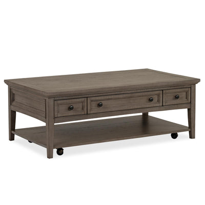 Magnussen Home Paxton Place Dovetail Grey Rectangular Cocktail Table With Casters