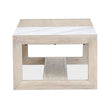 Magnussen Home Preston Gallery Buff And Antique Silver Rectangular Cocktail Table