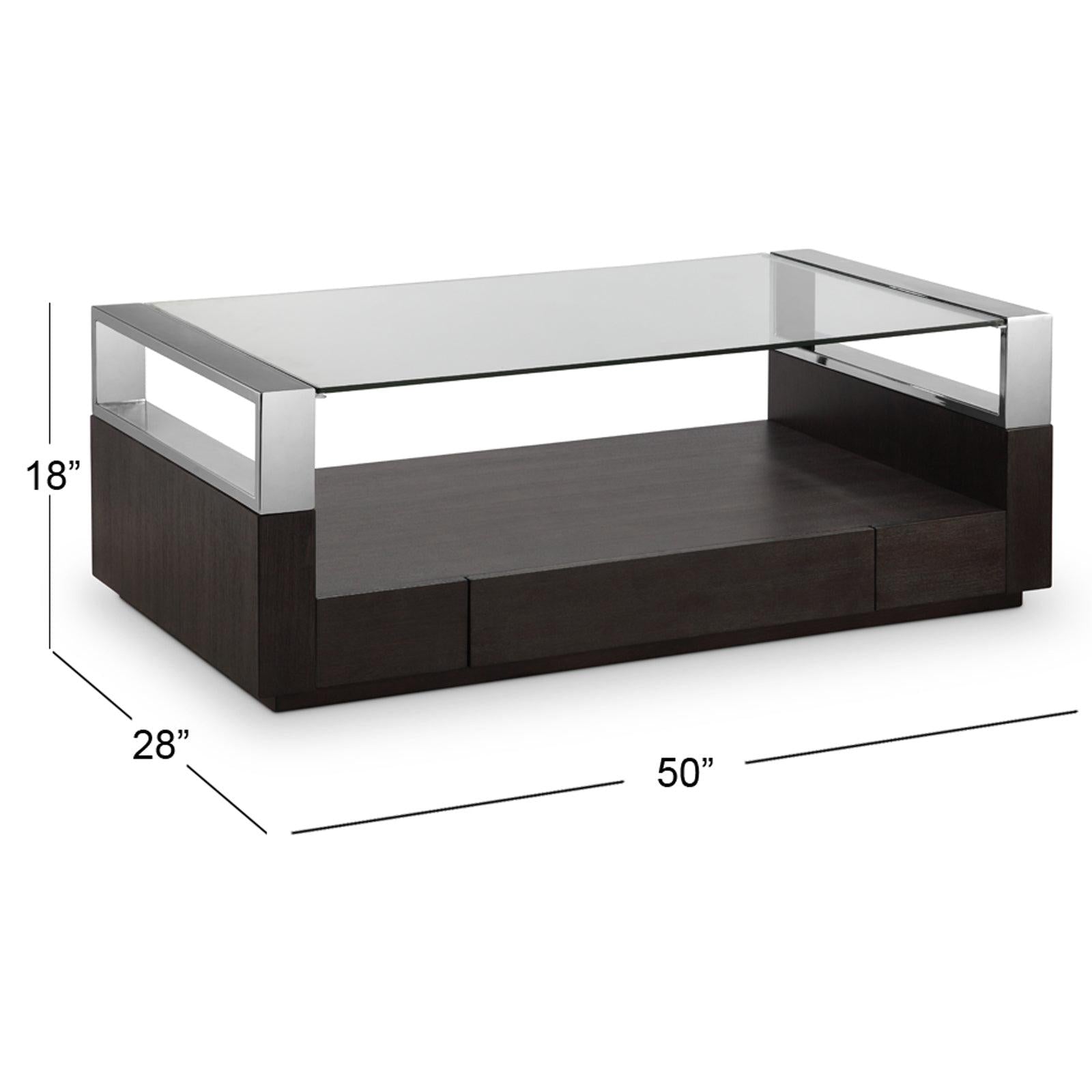Magnussen Home Revere Graphite Rectangular Cocktail Table With Casters