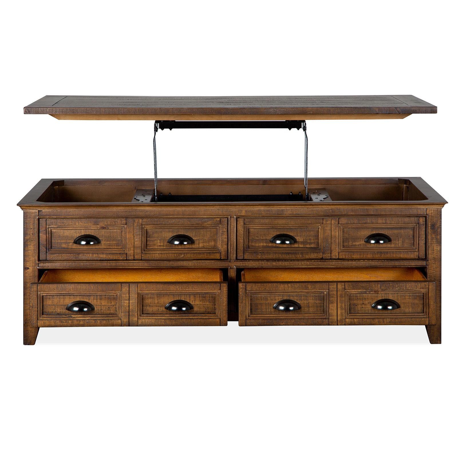 Magnussen Home Bay Creek Toasted Nutmeg Cocktail Table With Casters