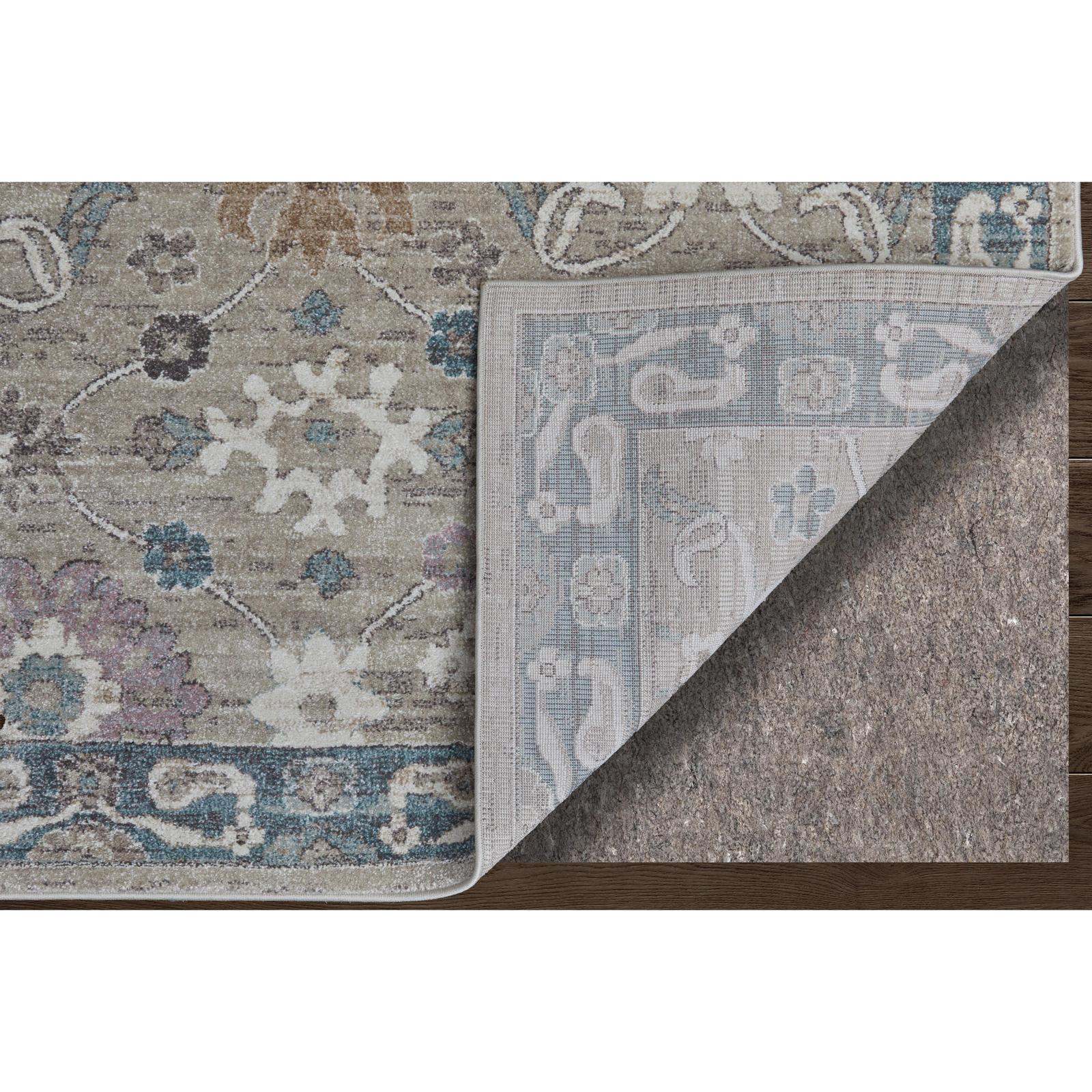 Feizy Dartmouth 39QLF Transitional Floral & Botanical Rug in Gray/Blue/Taupe