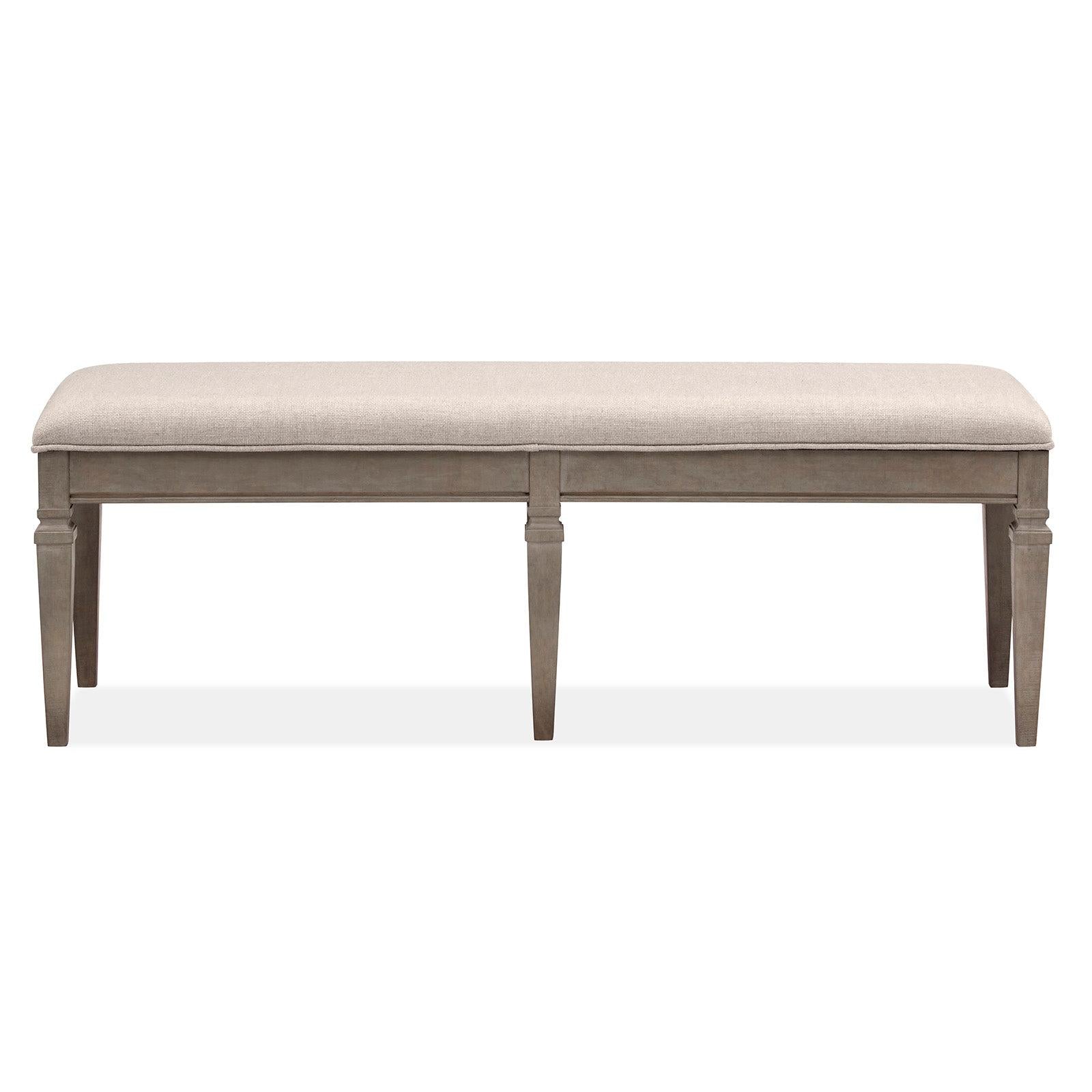 Magnussen Home Lancaster Dovetail Grey Upholstered Bench