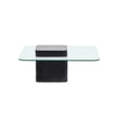 Magnussen Home Donora Clear Glass And Obsidian Square Cocktail Table
