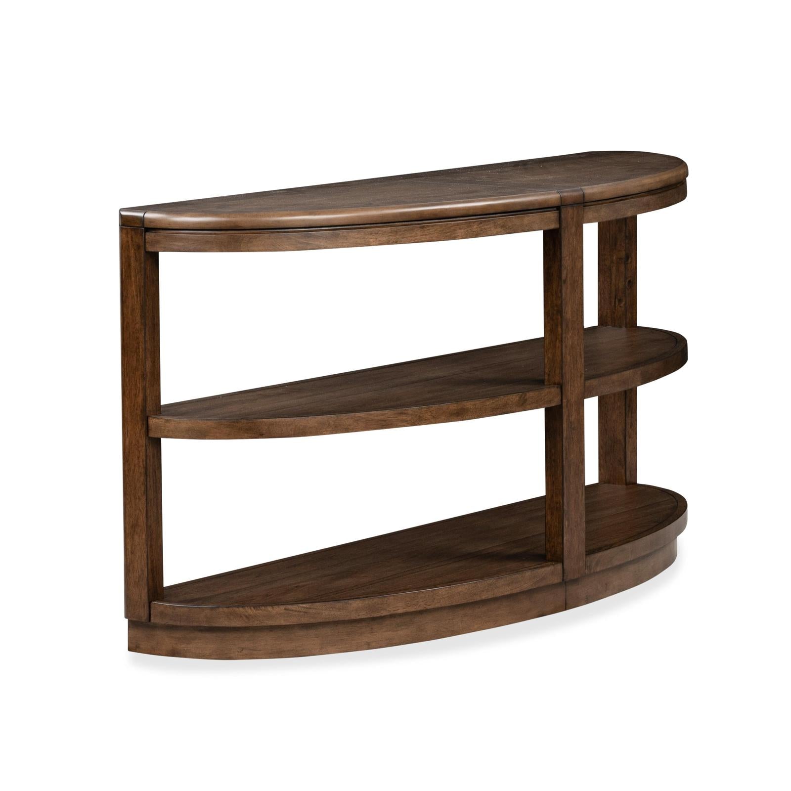 Magnussen Home Connolly Brown Demilune Sofa Table