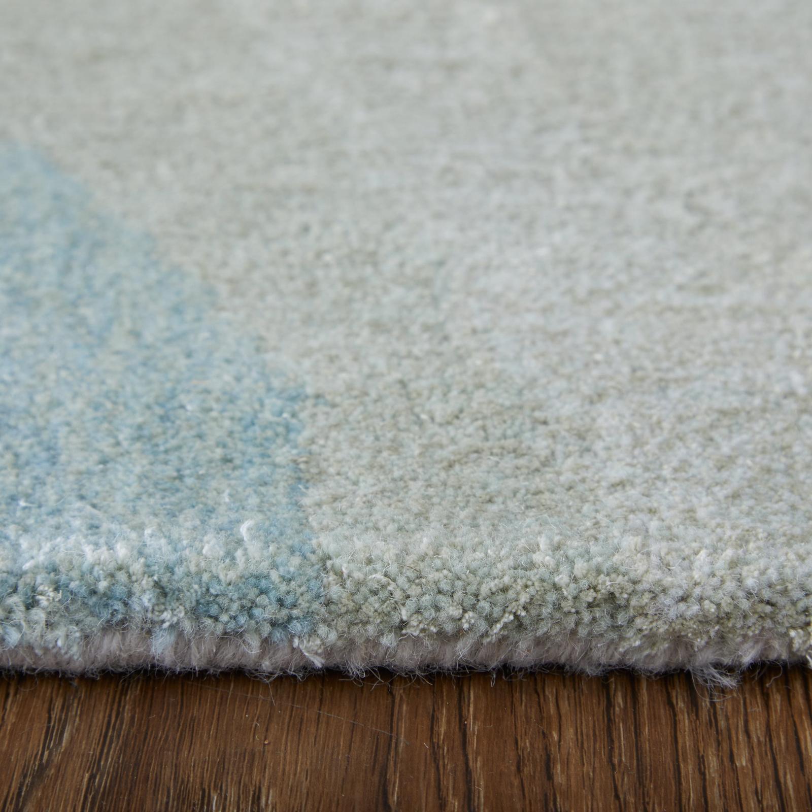 Feizy Kawai 8986F Modern Abstract Rug in Green/Blue/Ivory