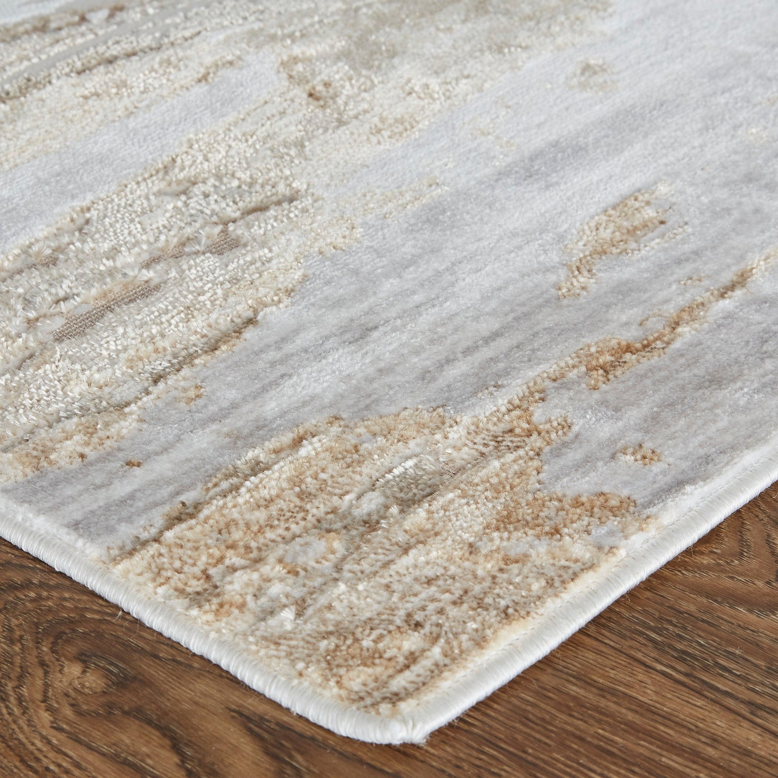 Feizy Laina 39G5F Transitional Abstract in Tan/Ivory