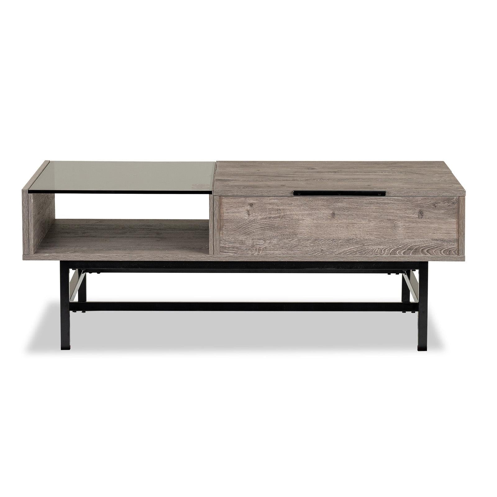 Magnussen Home Fenwick Whitetail Brown And Smoke Glass Rectangular Lift Top Cocktail Table