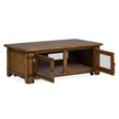 Magnussen Home Chesterfield Farmhouse Timber Lift Top Storage Cocktail Table With Casters