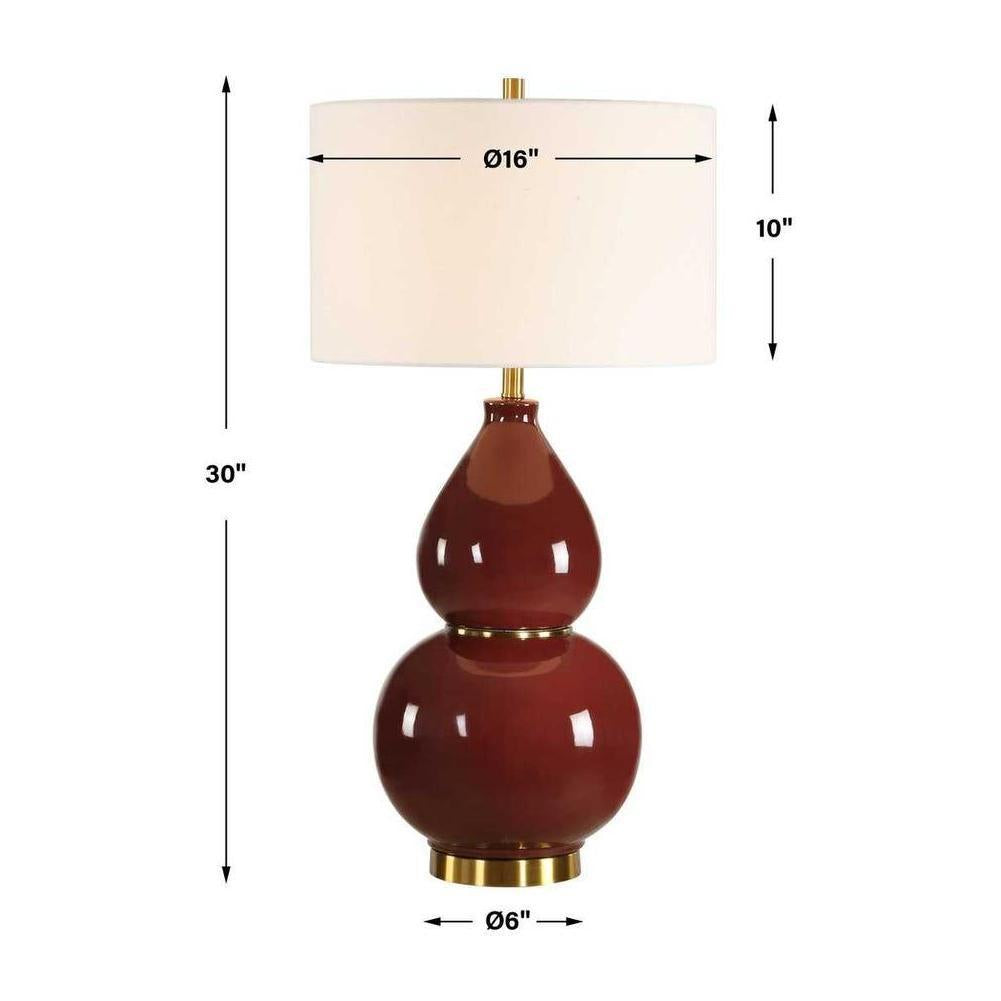 Uttermost Gourd Burgundy Table Lamp