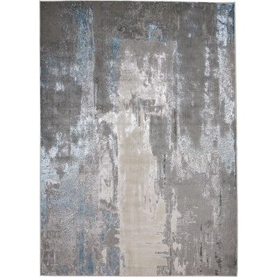 Feizy Azure 3406F Modern Abstract Rug in Gray/Ivory/Blue