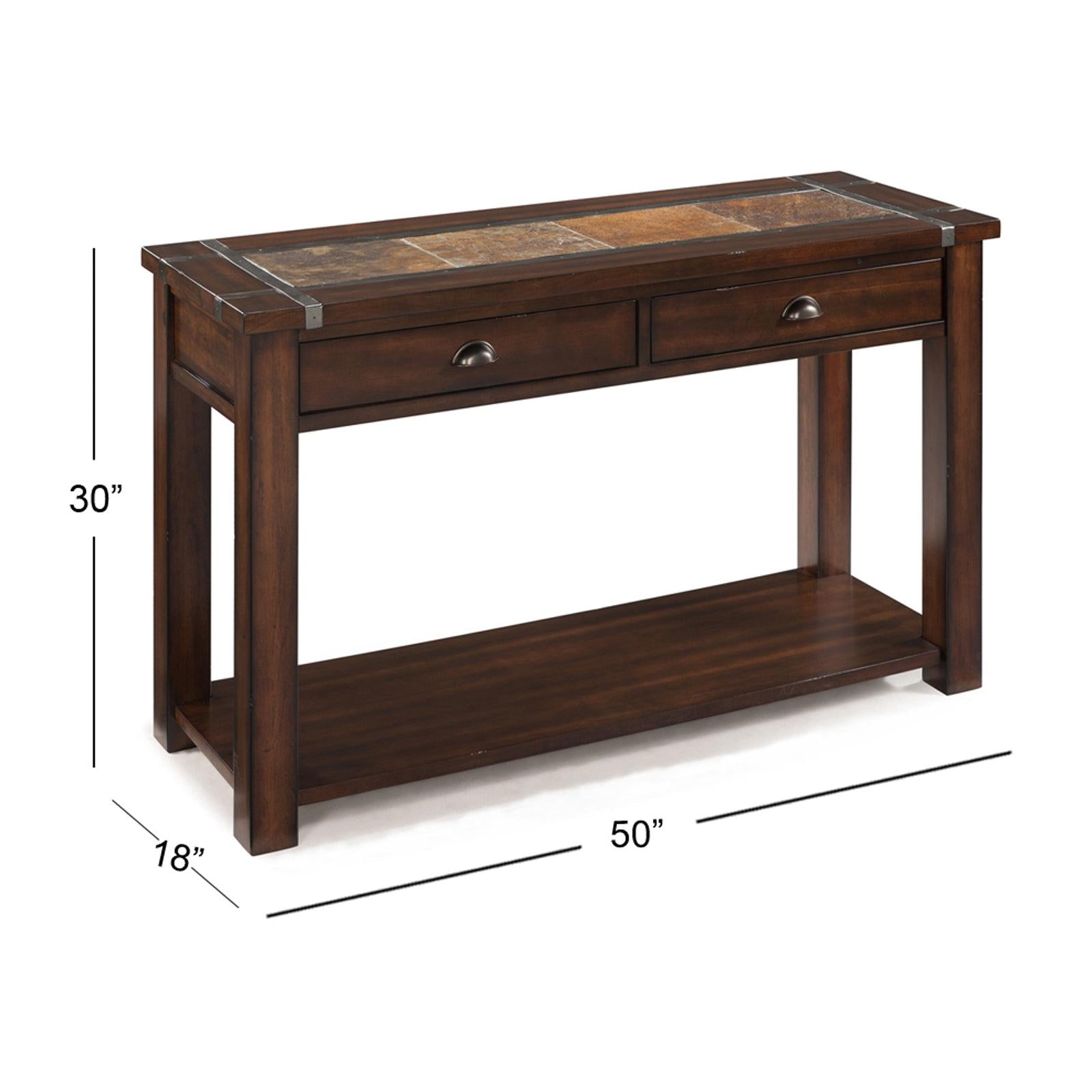 Magnussen Home Roanoke Cherry And Slate Rectangular Sofa Table