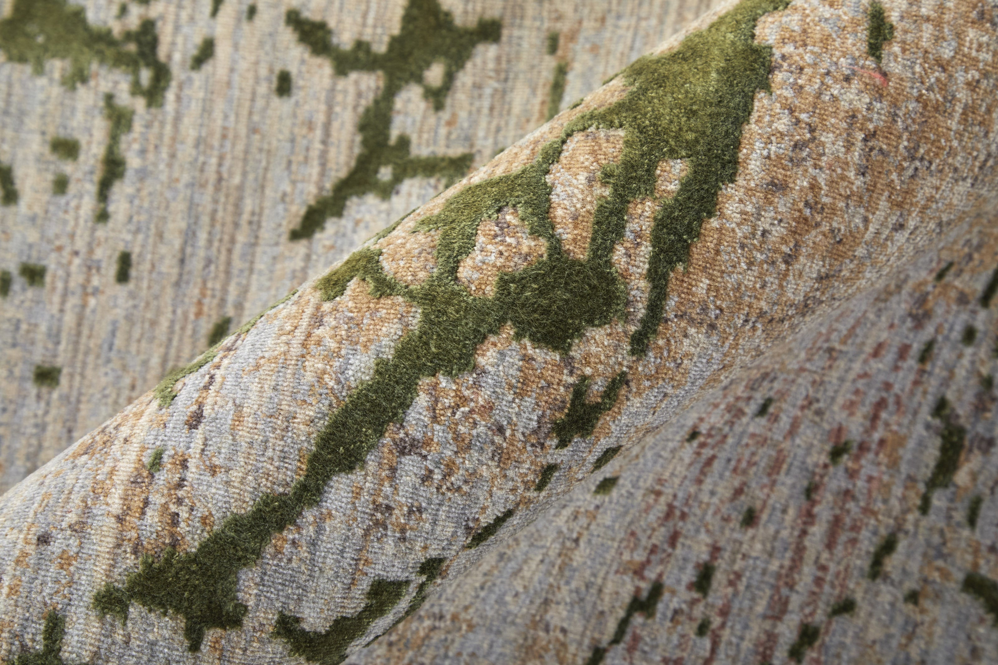 Feizy Pryor 39NEF Modern Abstract in Taupe/Green/Tan