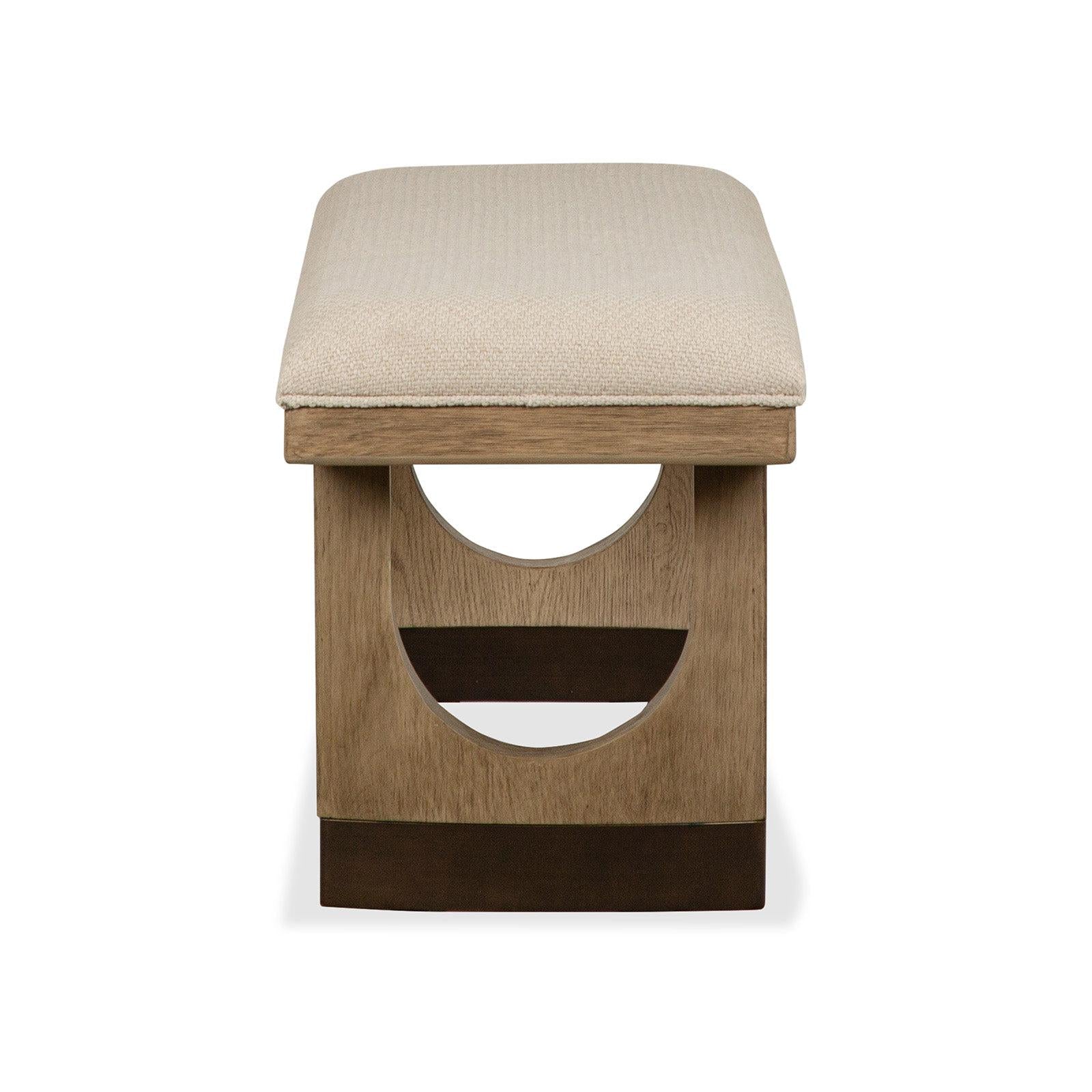 Magnussen Home Tristan Swiss Coffee Upholstered Backless Bench With U-Shaped Legs