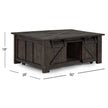 Magnussen Home Garrett Weathered Charcoal Rectangular Lift Top Cocktail Table With Casters