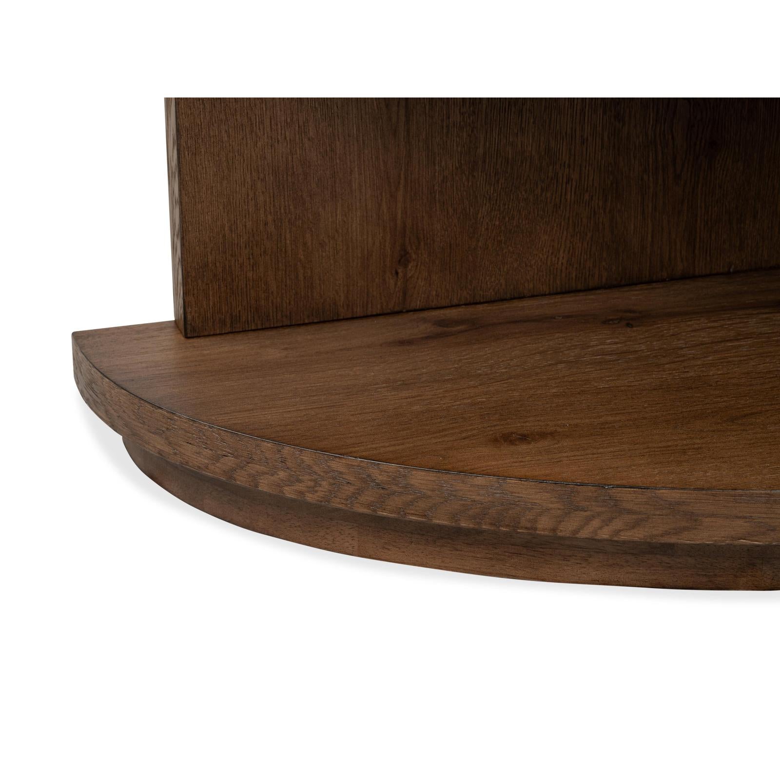 Magnussen Home Oswald Brown Demilune Sofa Table