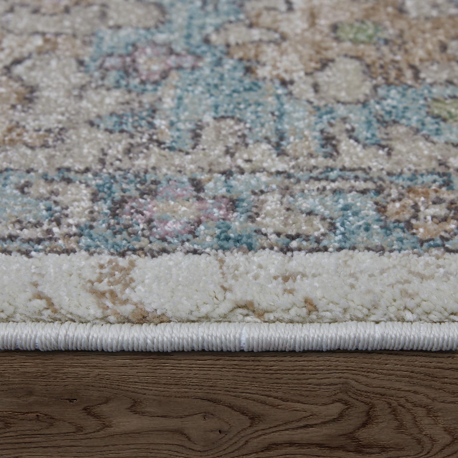 Feizy Dartmouth 39QJF Transitional Floral & Botanical Rug in Ivory/Brown/Blue
