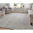 Feizy Elias 69FVF Modern Geometric Rug in Ivory/Tan