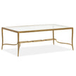 Magnussen Home Lorena Burnished Brass Rectangular Cocktail Table