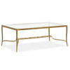 Magnussen Home Lorena Burnished Brass Rectangular Cocktail Table