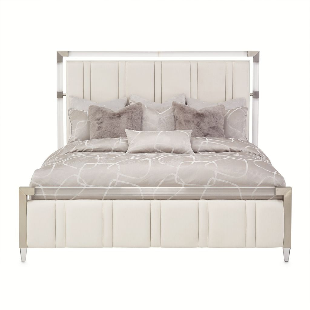 Michael Amini Penthouse Short Panel Bed - Ash Gray