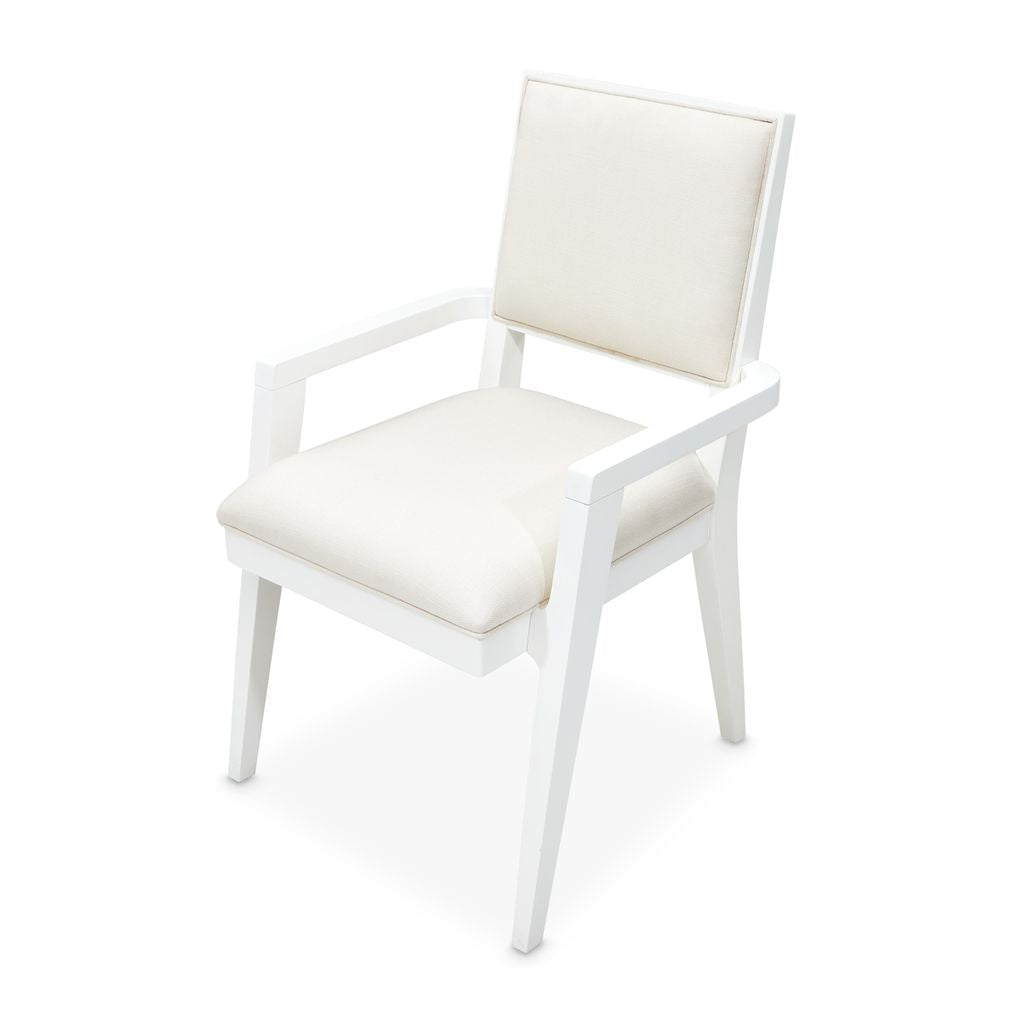 Michael Amini Palm Gate Arm Chair - Cloud White - Set of 2