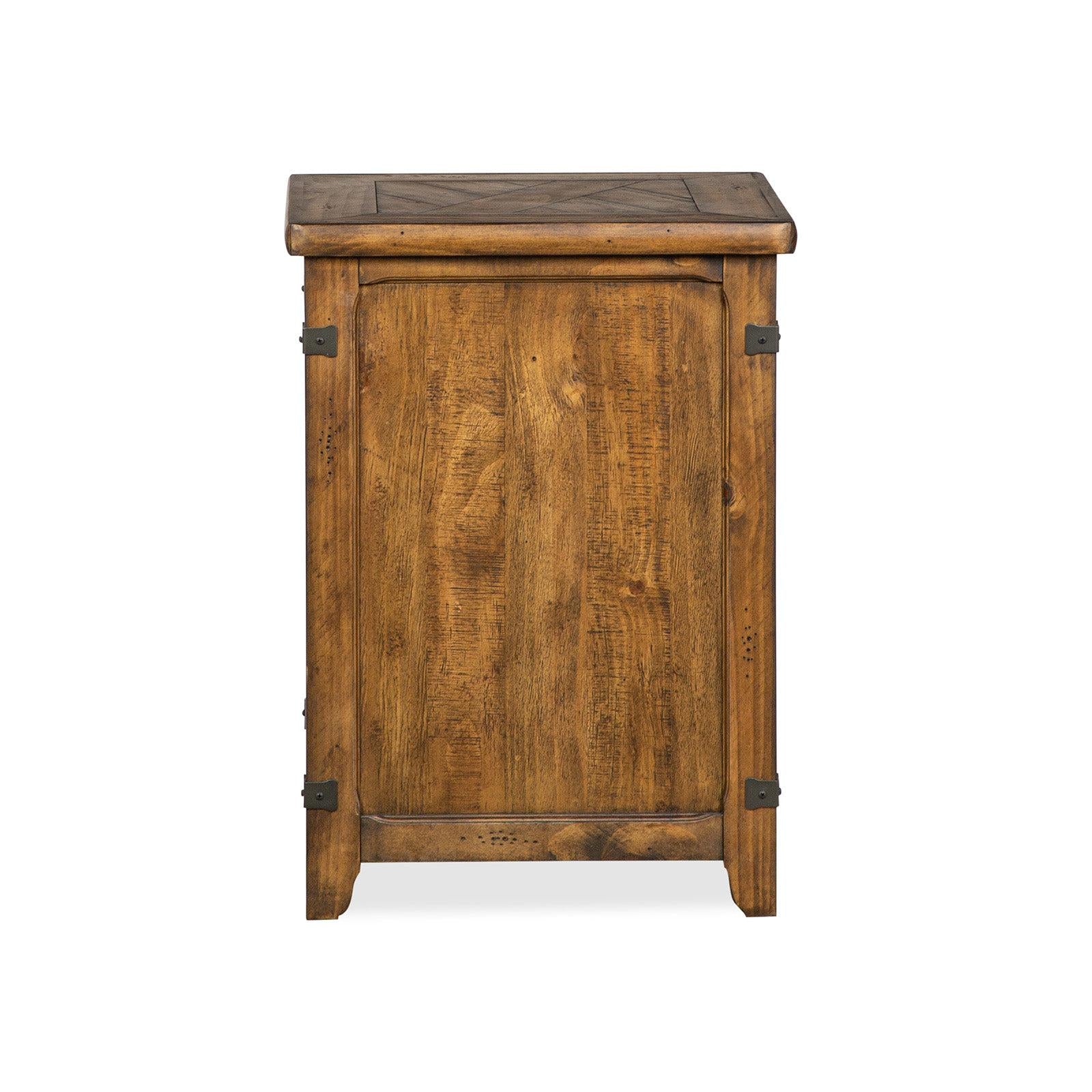 Magnussen Home Chesterfield Farmhouse Timber Chairside End Table