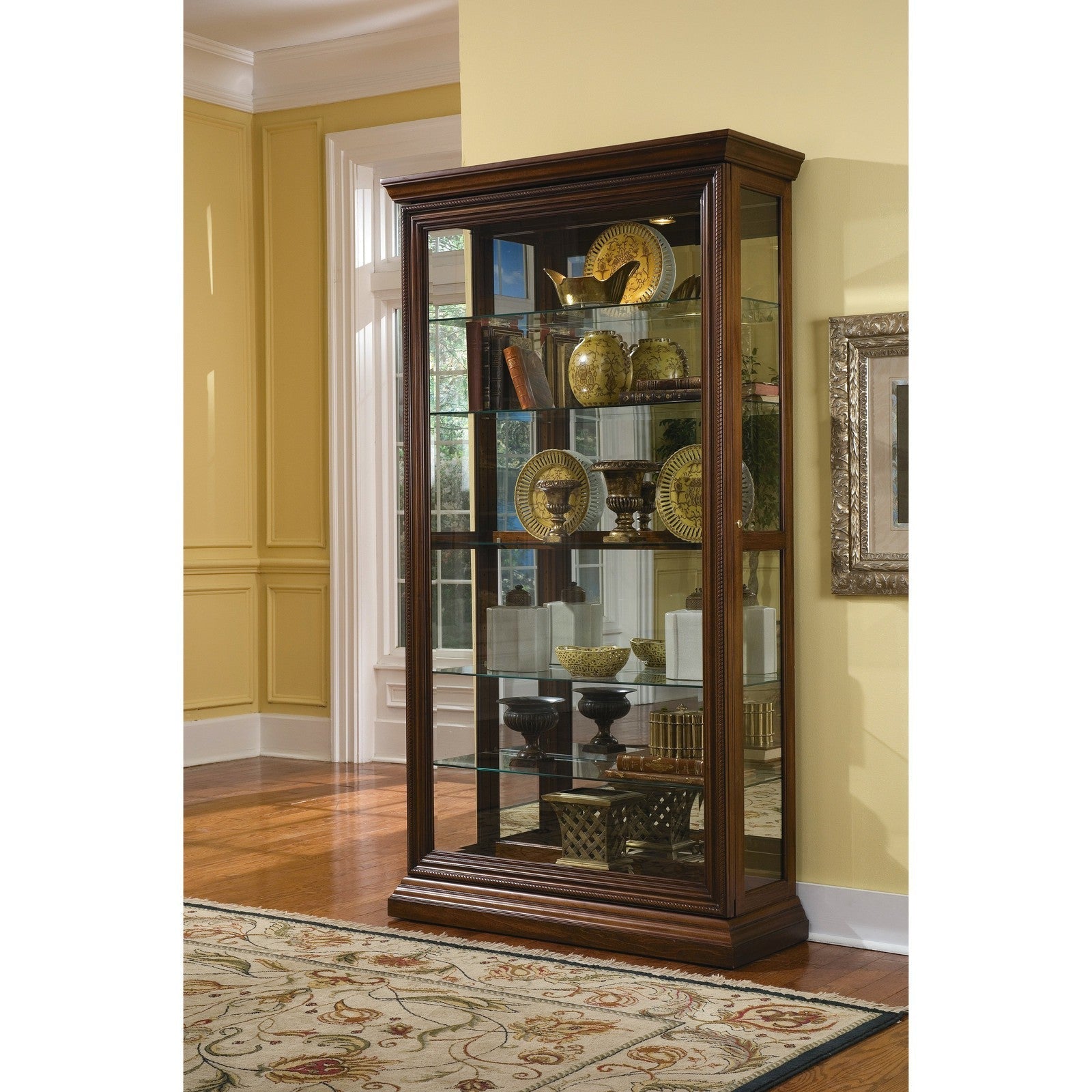 Pulaski Furniture PFC Curios Edwardian 5 Shelf Sliding Door Curio Cabinet