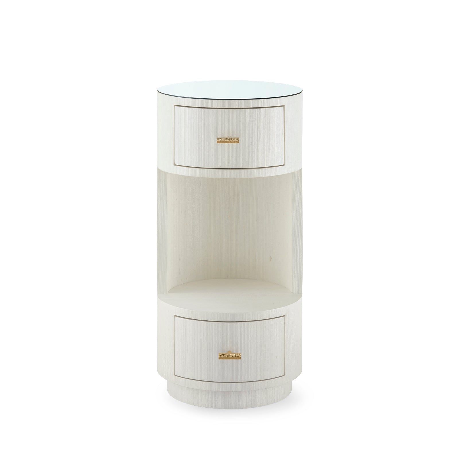 Villa & House Aaron 2-Drawer Side Table with Glass Top