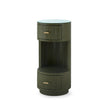 Villa & House Aaron 2-Drawer Side Table with Glass Top