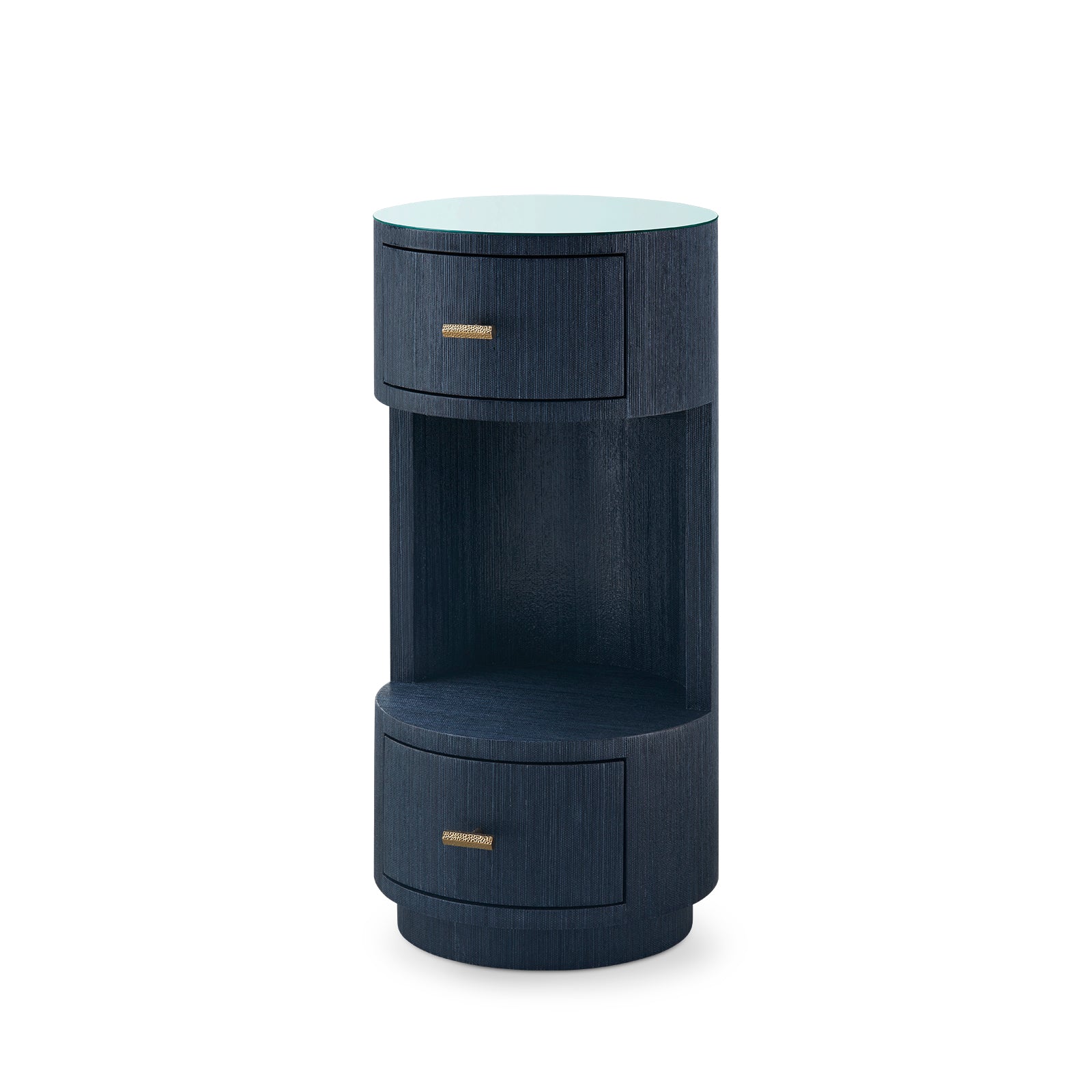 Villa & House Aaron 2-Drawer Side Table with Glass Top