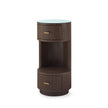 Villa & House Aaron 2-Drawer Side Table with Glass Top