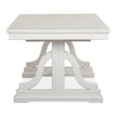 Magnussen Home Heron Cove Chalk White And Dovetail Grey Extendable Trestle Dining Table
