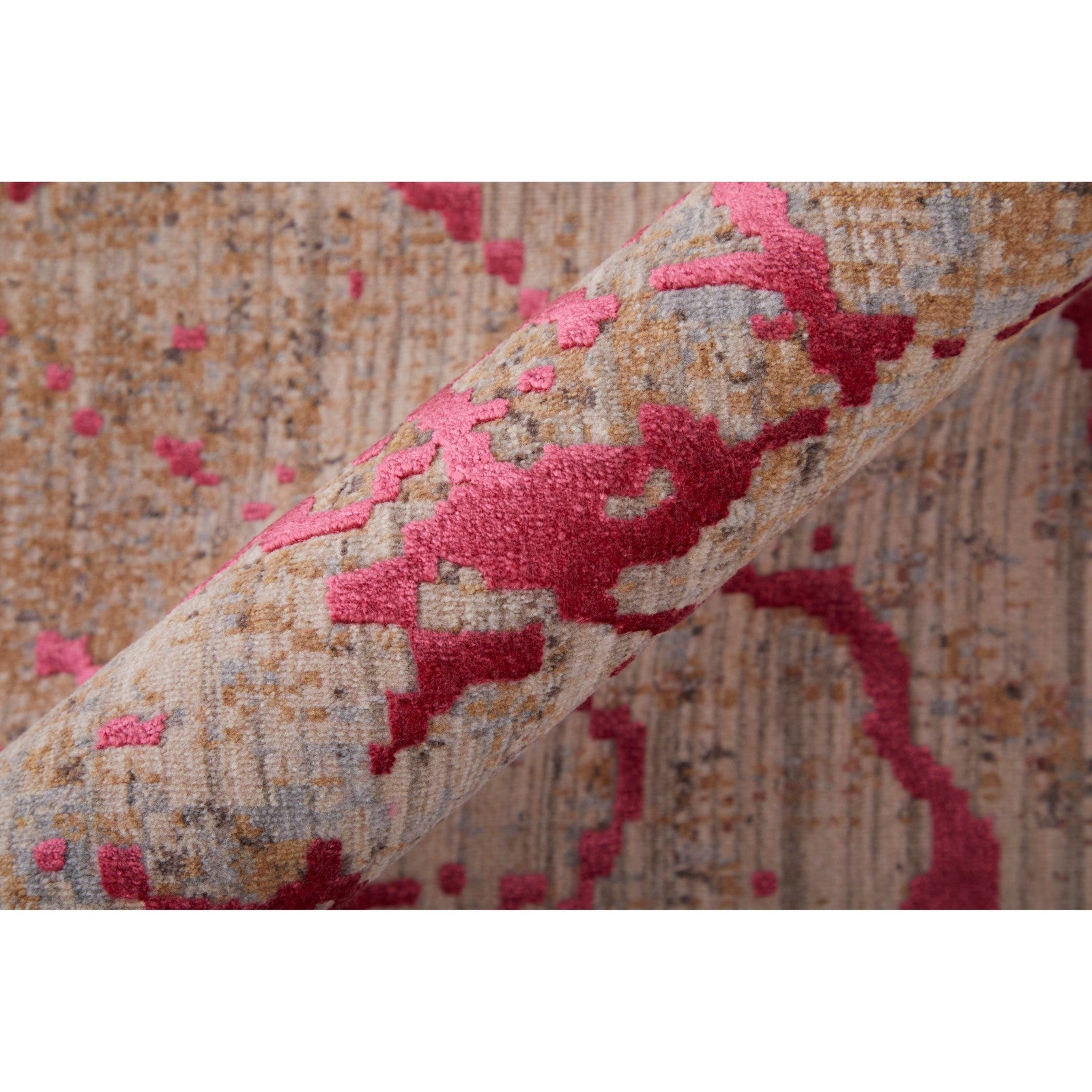 Feizy Pryor 39NEF Modern Abstract in Pink/Gray/Taupe