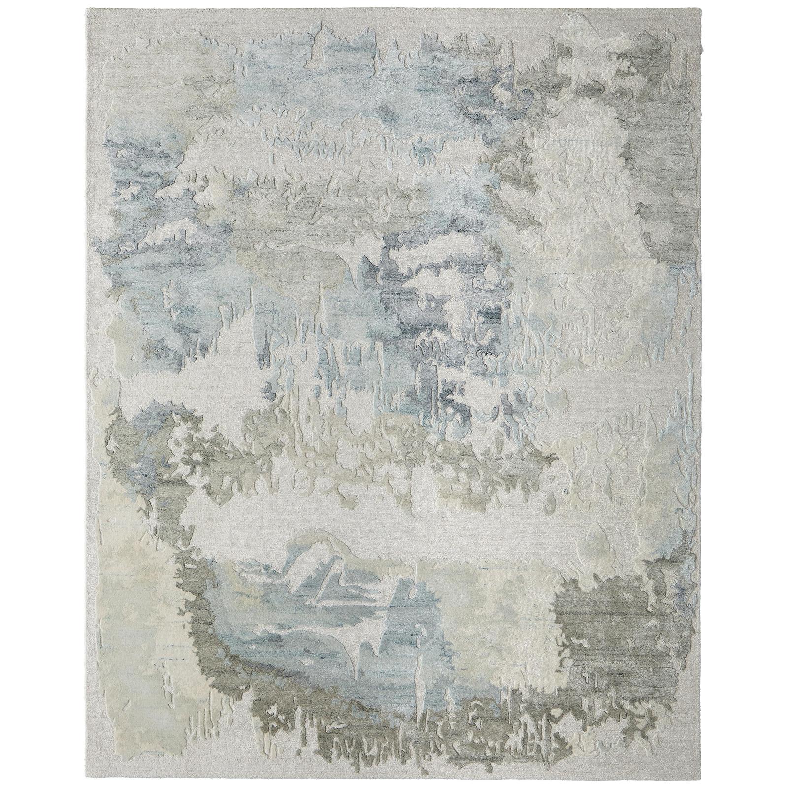 Feizy Kendall 8A62F Modern Abstract Rug in Ivory/Blue/Gray