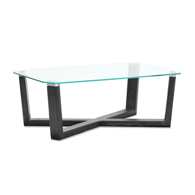 Magnussen Home Wexler Black Truffle And Clear Glass Rectangular Cocktail Table