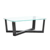 Magnussen Home Wexler Black Truffle And Clear Glass Rectangular Cocktail Table