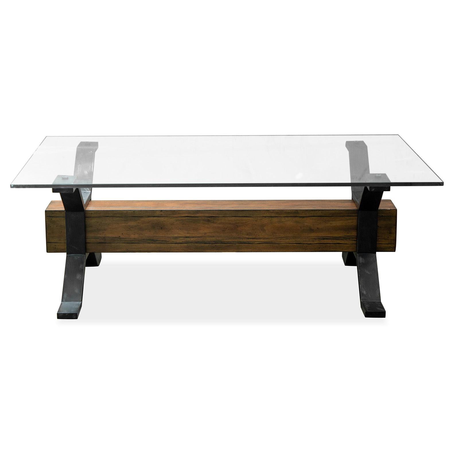 Magnussen Home Sawyer Toasted Nutmeg And Smoked Iron Rectangular Cocktail Table