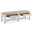 Magnussen Home Heron Cove Chalk White And Dovetail Grey Upholstered Bench