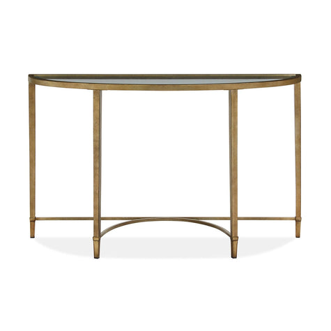 Magnussen Home Copia Antiqued Silver With Gold Tint Demilune Sofa Table