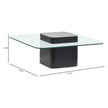 Magnussen Home Donora Clear Glass And Obsidian Square Cocktail Table