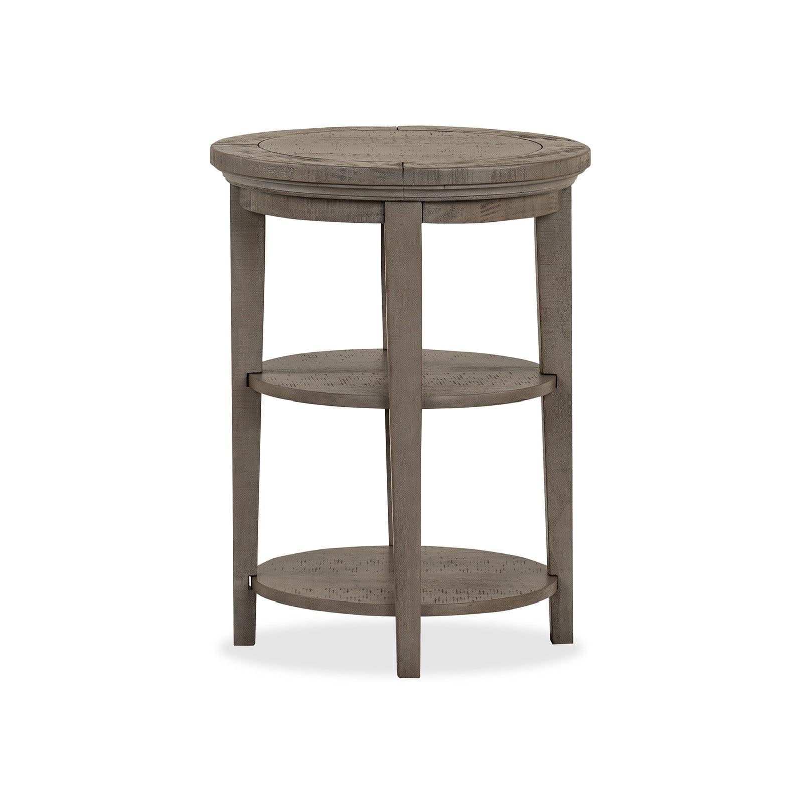 Magnussen Home Paxton Place Dovetail Grey Round Accent End Table