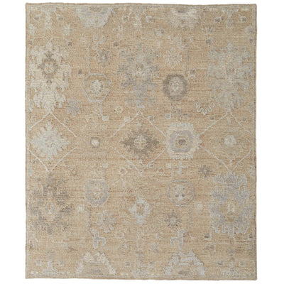 Feizy Grafton 69F8F Transitional Floral & Botanical Rug in Tan/Gray/Ivory
