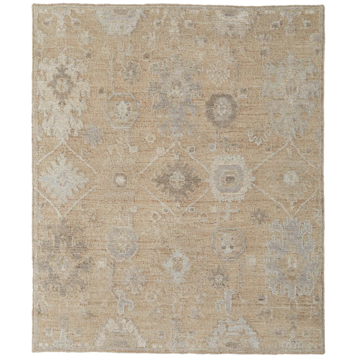 Feizy Grafton 69F8F Transitional Floral & Botanical Rug in Tan/Gray/Ivory