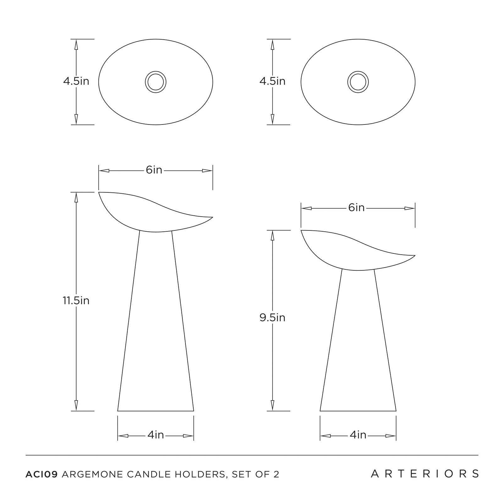 Arteriors Argemone Candle Holders Set of 2