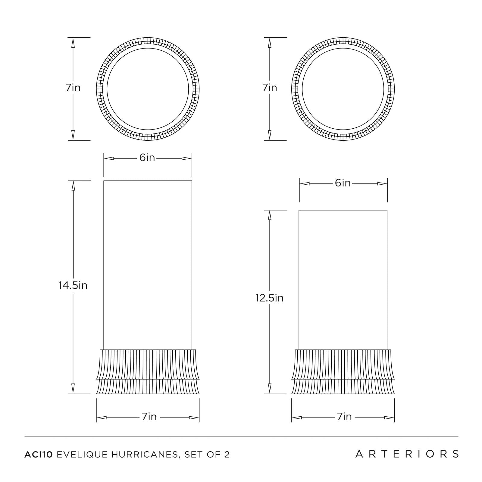Arteriors Evelique Hurricanes Set of 2