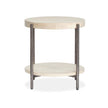 Magnussen Home Jennings Edgecomb Grey And Weathered Antique Nickel Round End Table