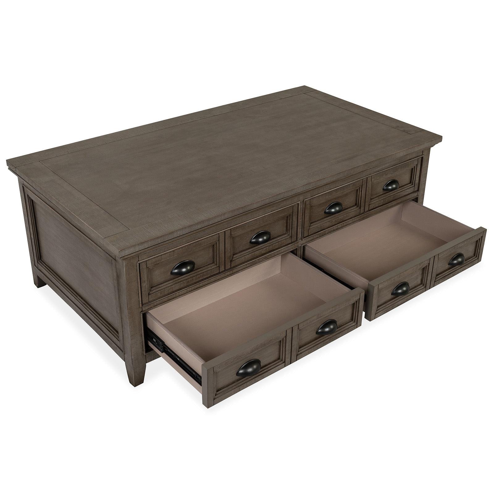 Magnussen Home Paxton Place Dovetail Grey Lift Top Storage Cocktail Table With Casters